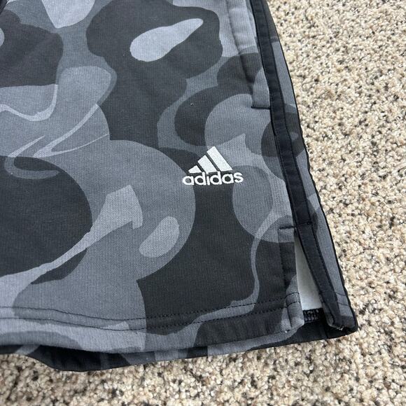 Adidas Women's Floral Sweat Shorts Size Small Fleece Lined Pull On Athletic - Picture 5 of 6